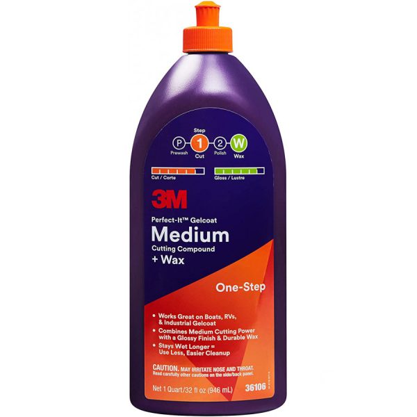 Polishing Products Cavo Yachting 3M™ Perfect-It™ Gelcoat Medium Cutting Compound + Wax, 946ml 3M™ Perfect-It™ Gelcoat Medium Cutting Compound + Wax, 946ml Polishing Products Cavo Yachting
