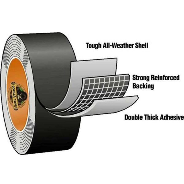 GORILLA Duct Tape, Black, 48mm x 32m Masking Tapes Cavo Yachting