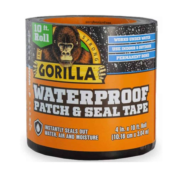 GORILLA Waterproof patch & Seal Tape, Black, 10cm x 3m Masking Tapes Cavo Yachting