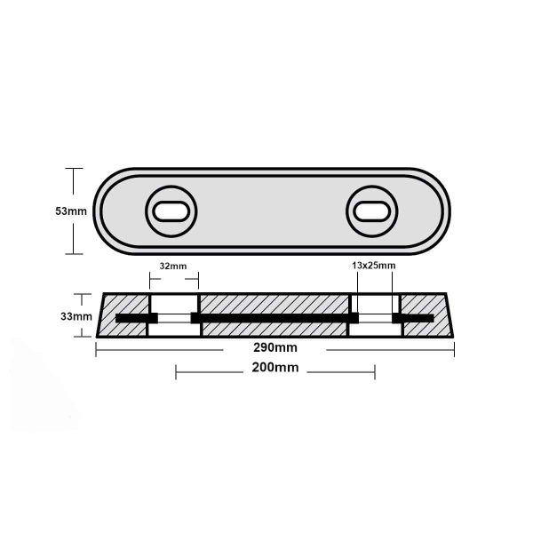 Ανόδια Cavo Yachting Cavo Ανόδιο Γάστρας Μπάρα Τύπου VETUS 290x53x33mm Cavo Ανόδιο Γάστρας Μπάρα Τύπου VETUS 290x53x33mm Ανόδια Cavo Yachting