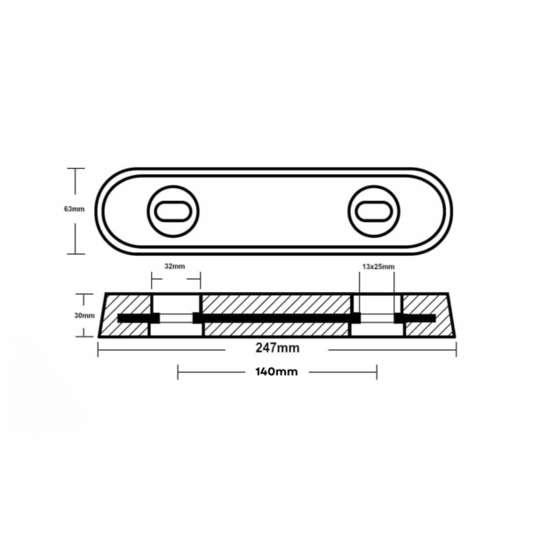 Ανόδια Cavo Yachting Cavo Ανόδιο Γάστρας Μπάρα Τύπου VETUS 25 250x63x29mm Cavo Ανόδιο Γάστρας Μπάρα Τύπου VETUS 25 250x63x29mm Ανόδια Cavo Yachting