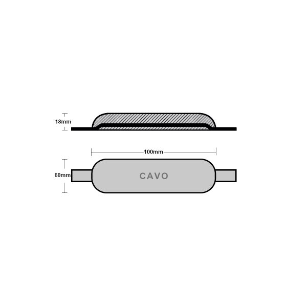 Ανόδια Cavo Yachting Cavo Ανόδιο Οβάλ με Λάμες 100x60x18mm Cavo Ανόδιο Οβάλ με Λάμες 100x60x18mm Ανόδια Cavo Yachting