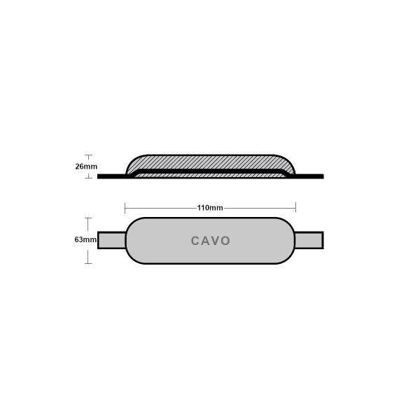 Ανόδια Cavo Yachting Cavo Ανόδιο Οβάλ με Λάμες 110x63x26mm Cavo Ανόδιο Οβάλ με Λάμες 110x63x26mm Ανόδια Cavo Yachting
