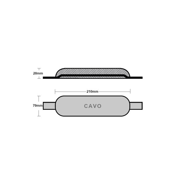 Ανόδια Cavo Yachting Cavo Ανόδιο Οβάλ με Λάμες 210x70x28mm Cavo Ανόδιο Οβάλ με Λάμες 210x70x28mm Ανόδια Cavo Yachting