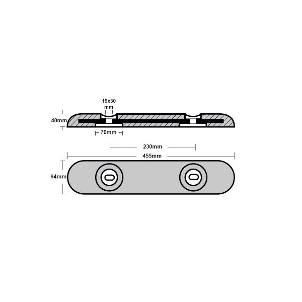 Ανόδια Cavo Yachting Cavo Ανόδιο Γάστρας Μπάρα Τύπου UK 455x90x40mm Cavo Ανόδιο Γάστρας Μπάρα Τύπου UK 455x90x40mm Ανόδια Cavo Yachting