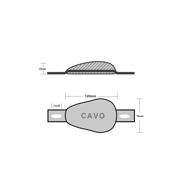 Ανόδια Cavo Yachting Cavo Ανόδιο Δάκρυ με Λάμες & Οπές 120x78x25mm Cavo Ανόδιο Δάκρυ με Λάμες & Οπές 120x78x25mm Ανόδια Cavo Yachting