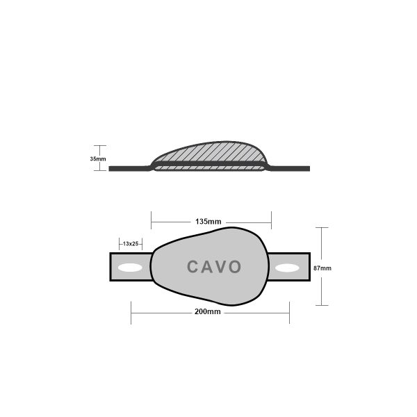 Ανόδια Cavo Yachting Cavo Ανόδιο Δάκρυ με Λάμες & Οπές 135x87x35mm Cavo Ανόδιο Δάκρυ με Λάμες & Οπές 135x87x35mm Ανόδια Cavo Yachting