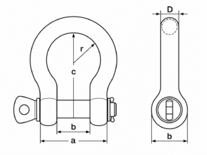 katradis bow shackle stainless steel