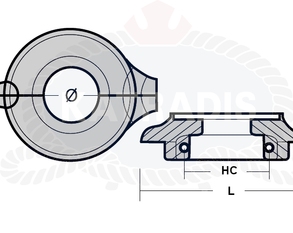 Ανόδια Cavo Yachting Cavo Ανόδιο Κολάρο για Volvo Penta Πόδι, Ø110mm Cavo Ανόδιο Κολάρο για Volvo Penta Πόδι, Ø110mm Ανόδια Cavo Yachting