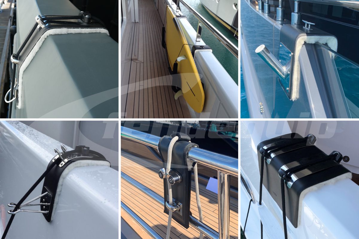Custom Κατασκευή Δερμάτινης Γάφας Ανάρτησης Μπαλονιών Μπαλόνια Cavo Yachting