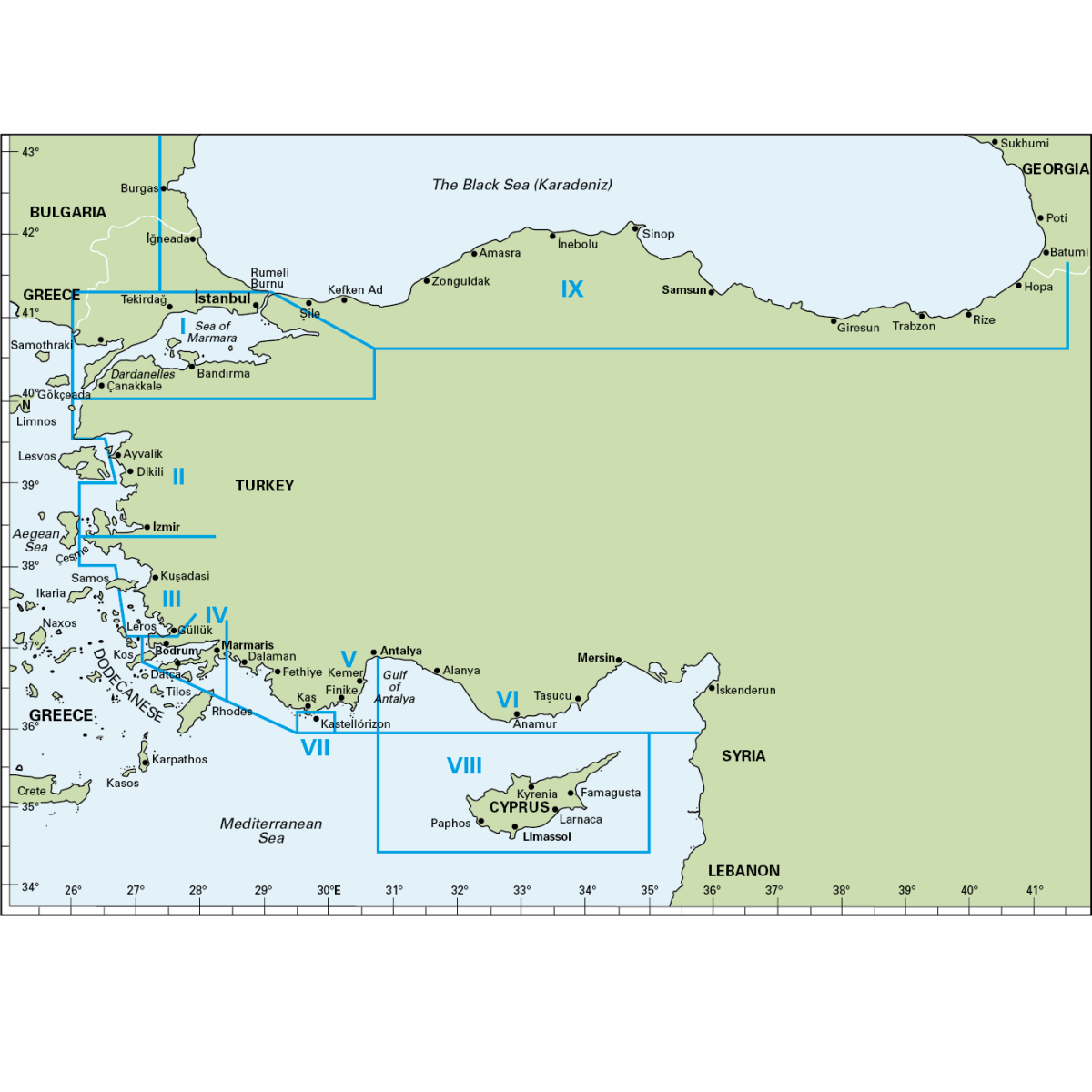 Imray Turkish Waters and Cyprus Pilot Maps Cavo Yachting