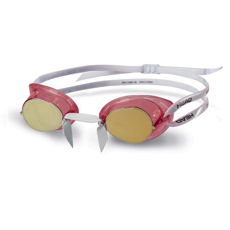 Head Racer Mirrored Swimming Goggles, Clear/Red Snorkel Gear Cavo Yachting