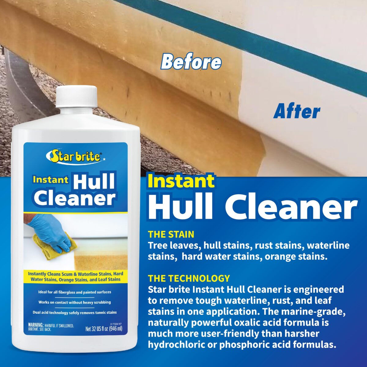 Starbrite Καθαριστικό Γάστρας Instant Hull Cleaner, 32oz Καθαριστικά Cavo Yachting