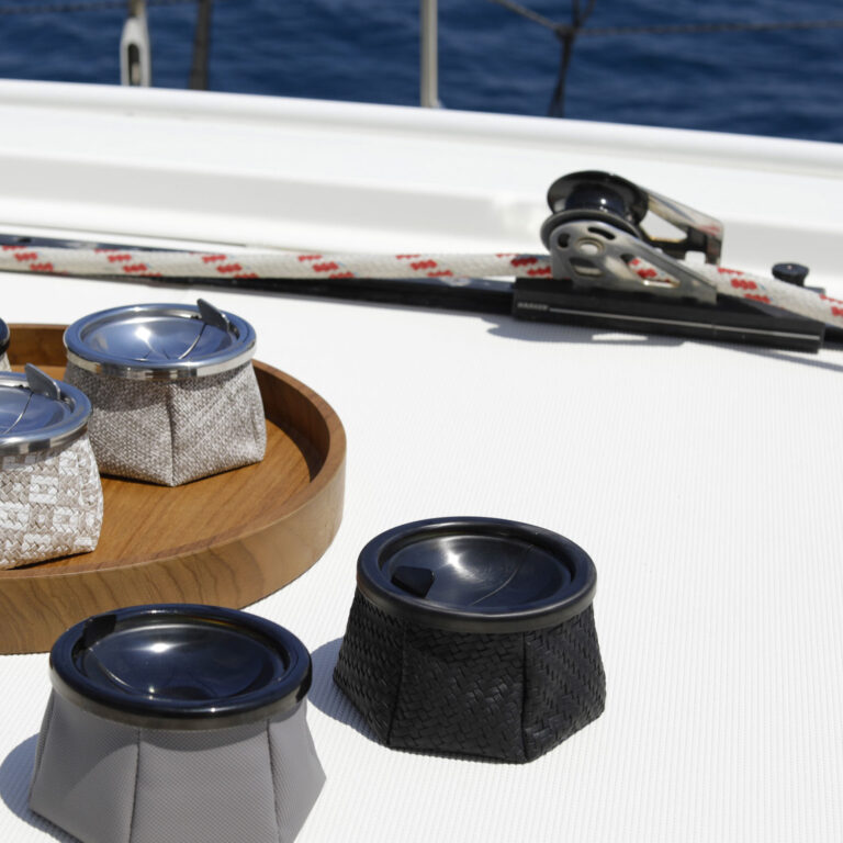 Marine Business Windproof Ashtray Rattan, Black Tableware Cavo Yachting