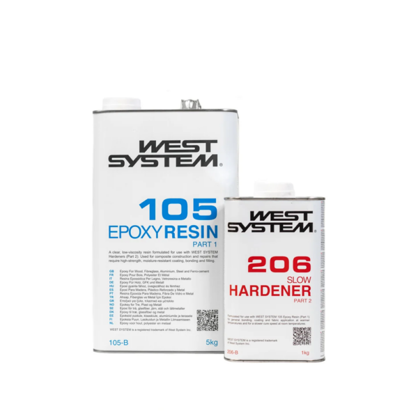 West System 105/206 Epoxy Resin & Slow Hardener, 1,2kg Fillers, Resins & Gelcoats Cavo Yachting