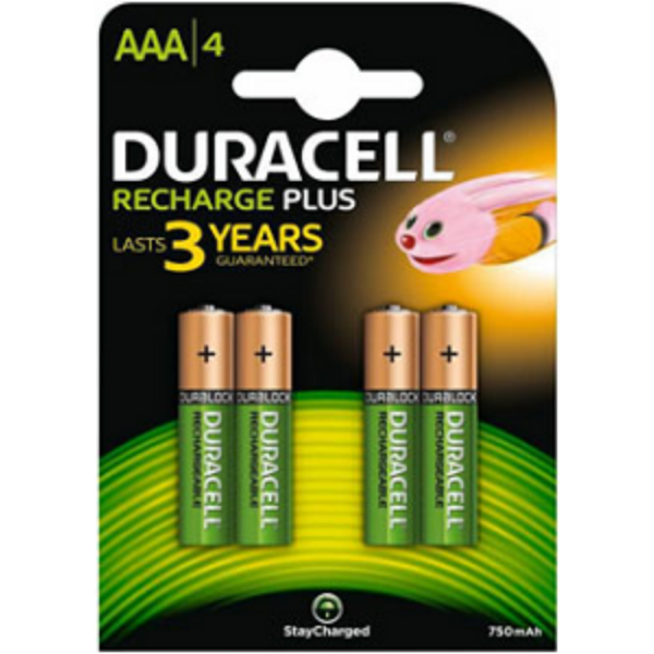 DURACELL PLUS Μπαταρίες Επαναφορτιζόμενες AAA 750mAh 4τμχ Ναυτικα Gadgets & Αξεσουαρ Cavo Yachting