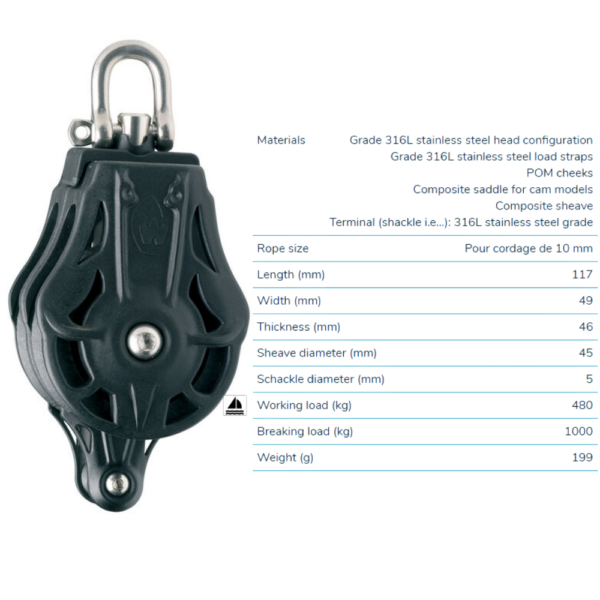 Τροχαλίες & Ράουλα Ιστιοπλοϊας Cavo Yachting Wichard 63206 Διπλό Ράουλο 45 mm με Σημείο Πρόσδεσης Wichard 63206 Διπλό Ράουλο 45 mm με Σημείο Πρόσδεσης Τροχαλίες & Ράουλα Ιστιοπλοϊας Cavo Yachting