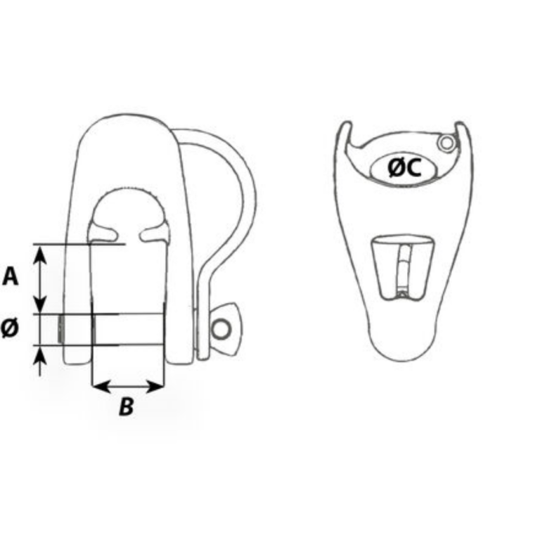 Wichard MXEvo Friction Block Captive Pin, 8mm, Max rope 10mm Shackles Cavo Yachting
