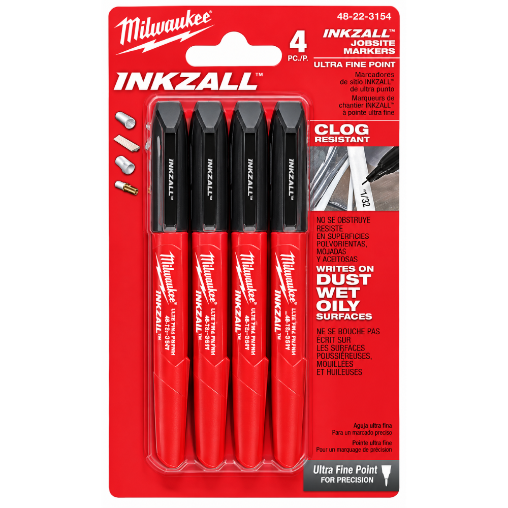 Boat Maintenance Tools Cavo Yachting Milwaukee Inkzall Black Ultra Fine Point Markers (4pcs) Milwaukee Inkzall Black Ultra Fine Point Markers (4pcs) Boat Maintenance Tools Cavo Yachting