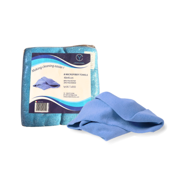 Yacht Clean Microfiber Cloth Glass & Finishing 40x40cm, Light Blue (8pcs) Cleaning & Polishing Cloths Cavo Yachting